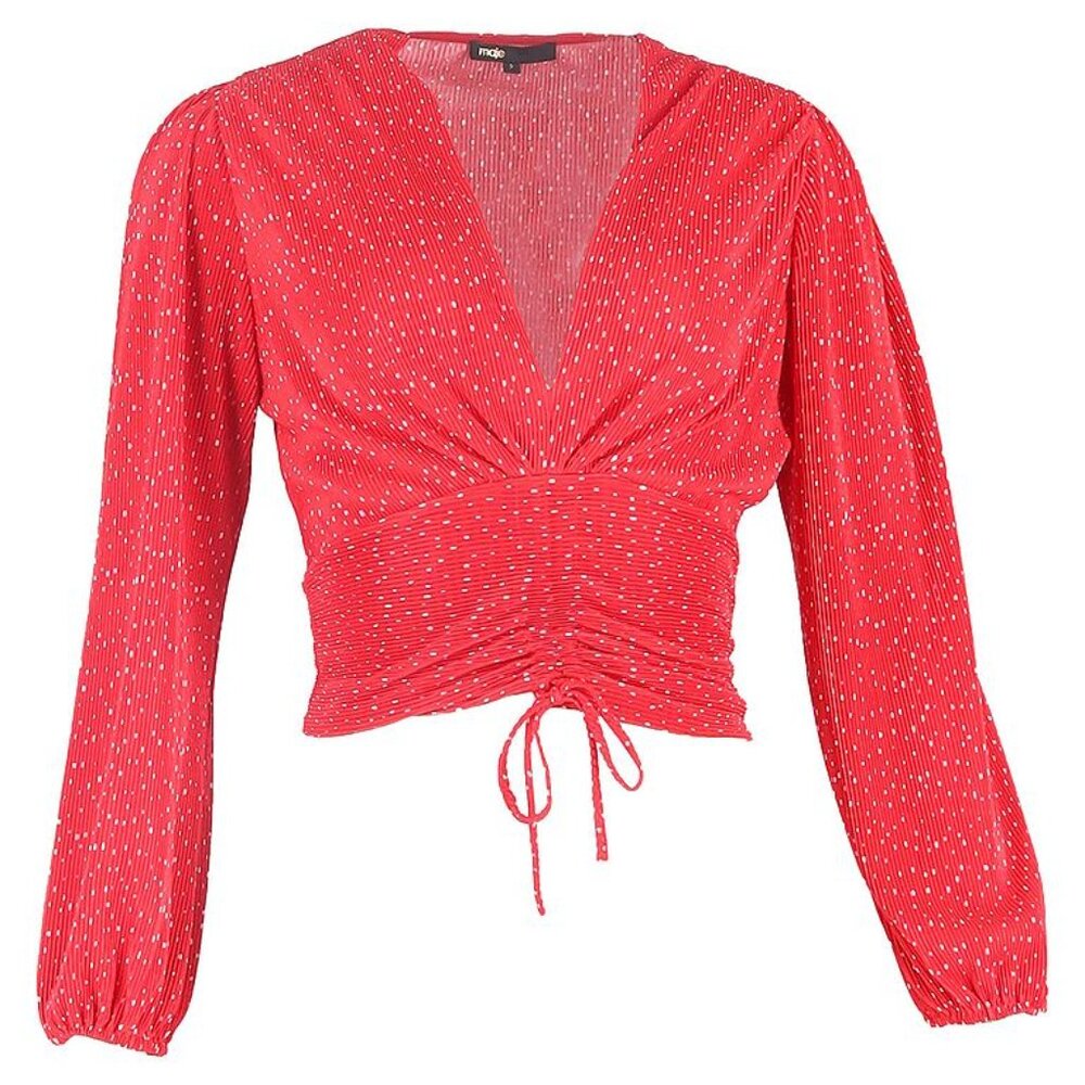 NWOT Maje Lion Cropped Ruched Top